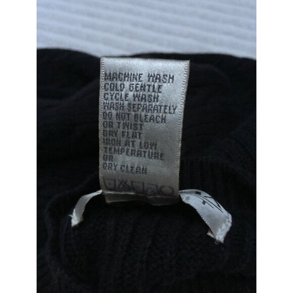 Tehama Clint Mens Large Pebble Beach Cable Knit Sweater Pullover Black Casual - Picture 6 of 7